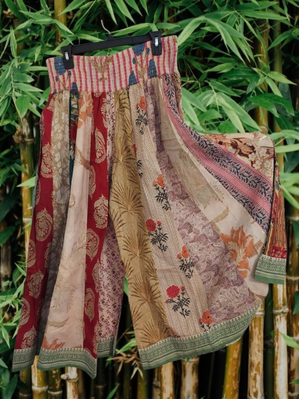 NWT Cotton Wide Leg Patchwork Traveler Lounge Pants-Size X-Large